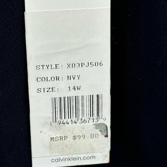 Calvin Klein Women's Elastic Waist Pull On Suit Separates Pants - Navy Blue - Picture 8 of 10
